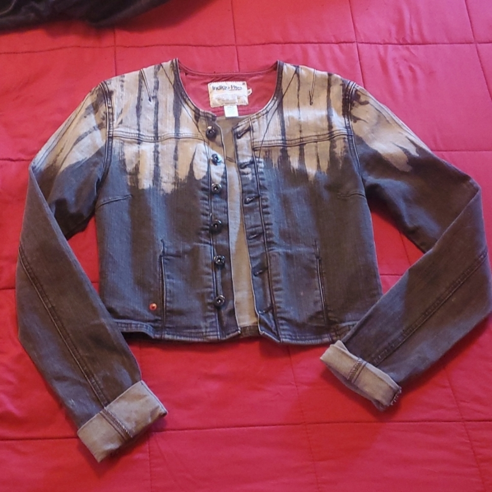 Indigo Red Denim Jacket Size M